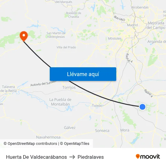 Huerta De Valdecarábanos to Piedralaves map