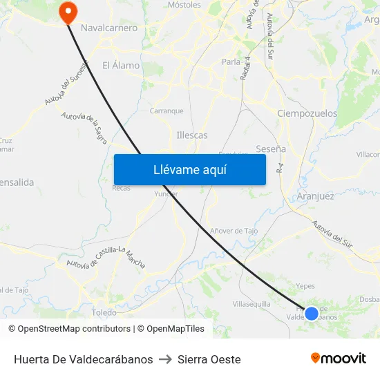 Huerta De Valdecarábanos to Sierra Oeste map
