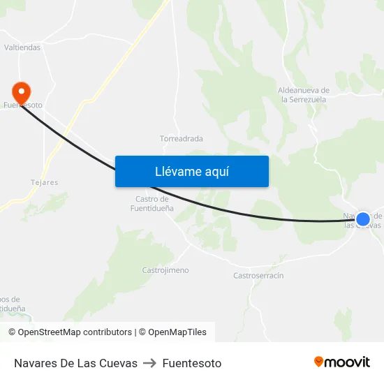Navares De Las Cuevas to Fuentesoto map