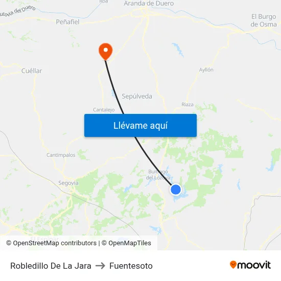 Robledillo De La Jara to Fuentesoto map