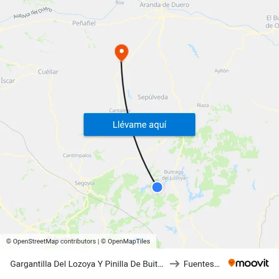 Gargantilla Del Lozoya Y Pinilla De Buitrago to Fuentesoto map