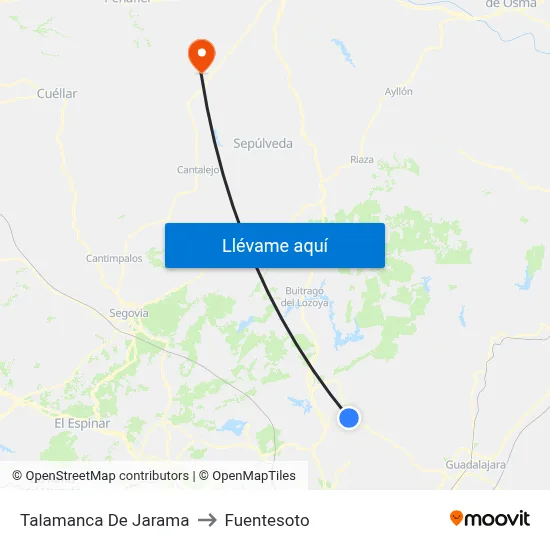 Talamanca De Jarama to Fuentesoto map
