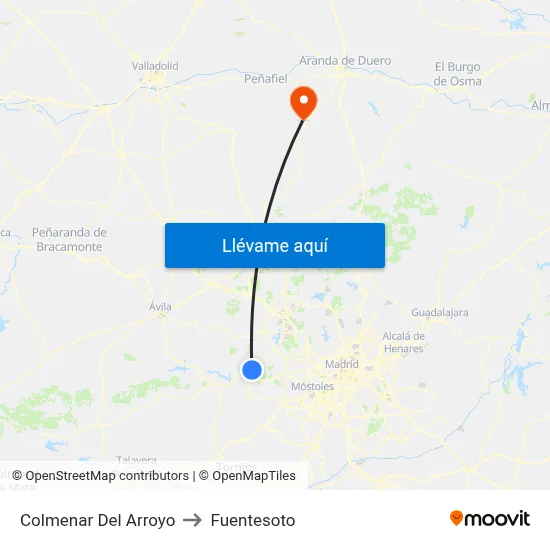 Colmenar Del Arroyo to Fuentesoto map