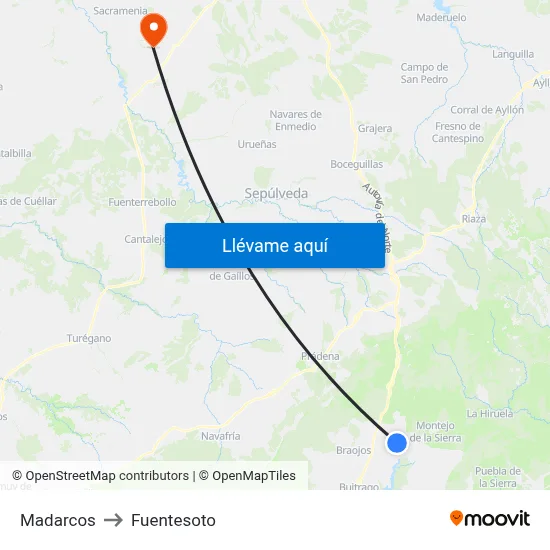 Madarcos to Fuentesoto map