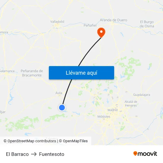 El Barraco to Fuentesoto map