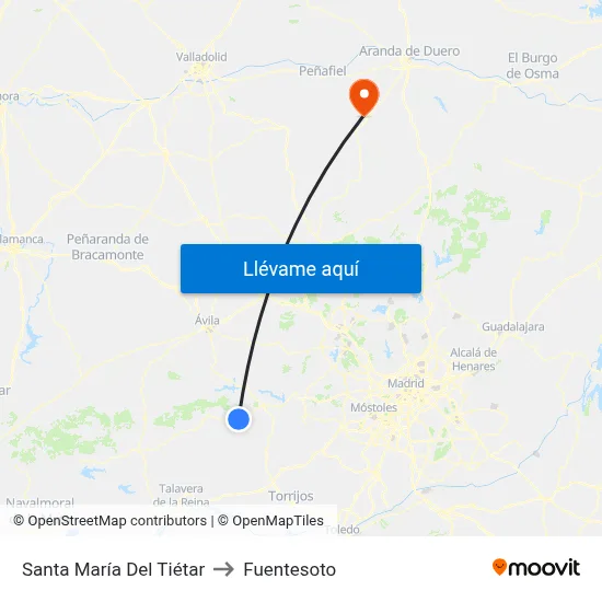 Santa María Del Tiétar to Fuentesoto map
