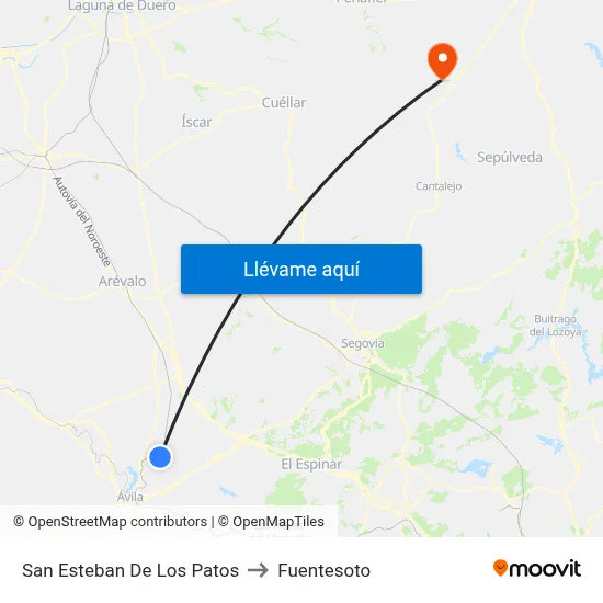 San Esteban De Los Patos to Fuentesoto map