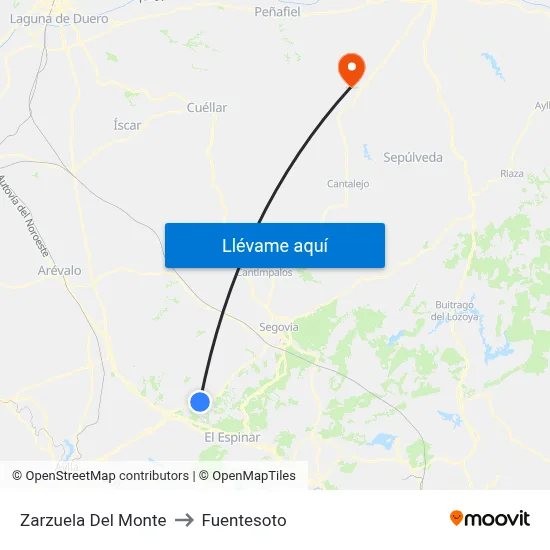 Zarzuela Del Monte to Fuentesoto map