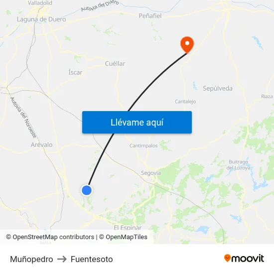 Muñopedro to Fuentesoto map