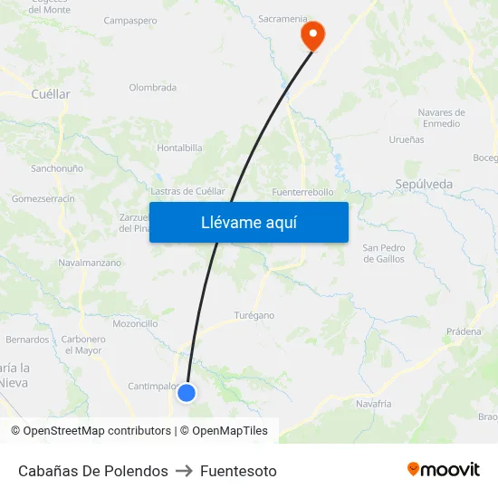Cabañas De Polendos to Fuentesoto map