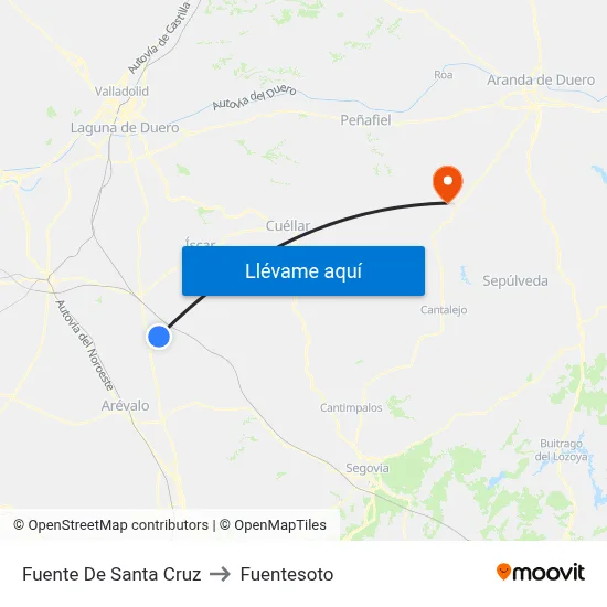 Fuente De Santa Cruz to Fuentesoto map