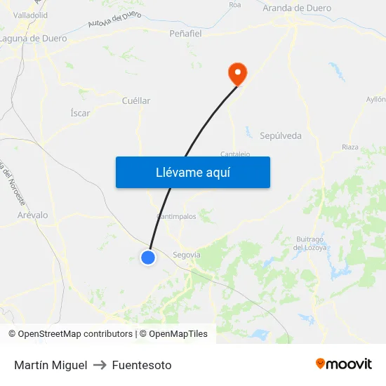 Martín Miguel to Fuentesoto map