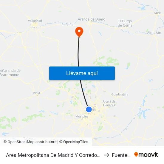 Área Metropolitana De Madrid Y Corredor Del Henares to Fuentesoto map