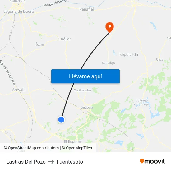 Lastras Del Pozo to Fuentesoto map