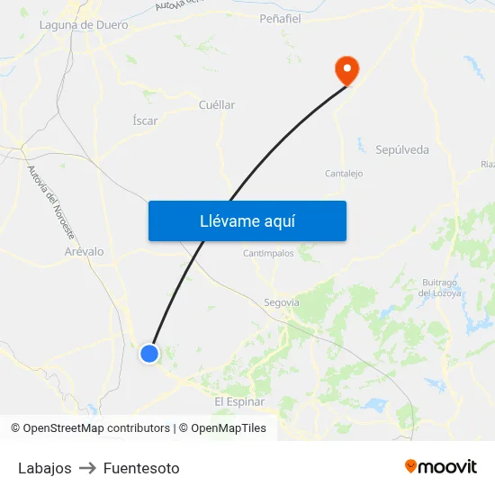 Labajos to Fuentesoto map