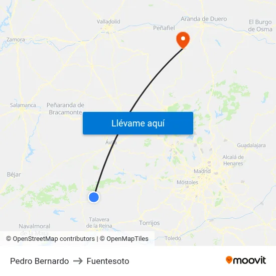 Pedro Bernardo to Fuentesoto map