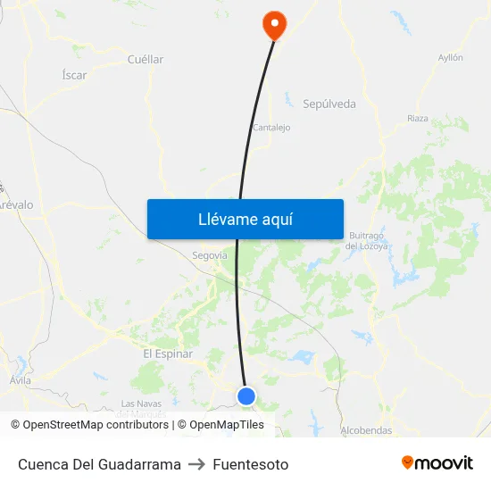 Cuenca Del Guadarrama to Fuentesoto map