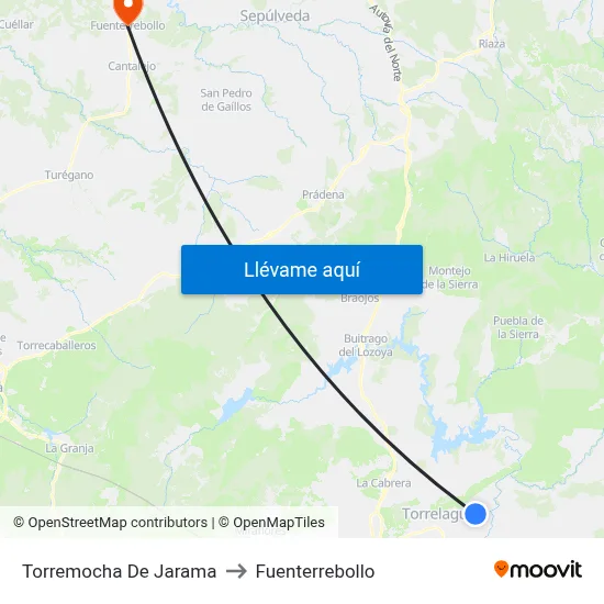 Torremocha De Jarama to Fuenterrebollo map