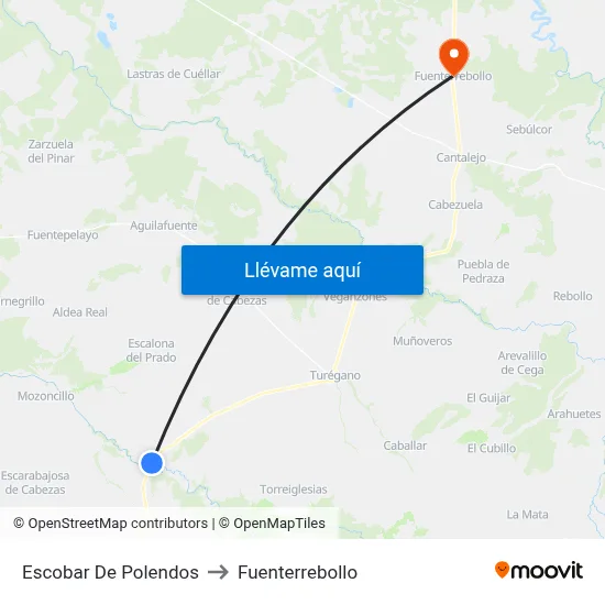 Escobar De Polendos to Fuenterrebollo map