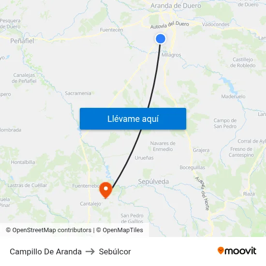 Campillo De Aranda to Sebúlcor map