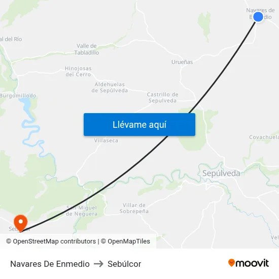 Navares De Enmedio to Sebúlcor map