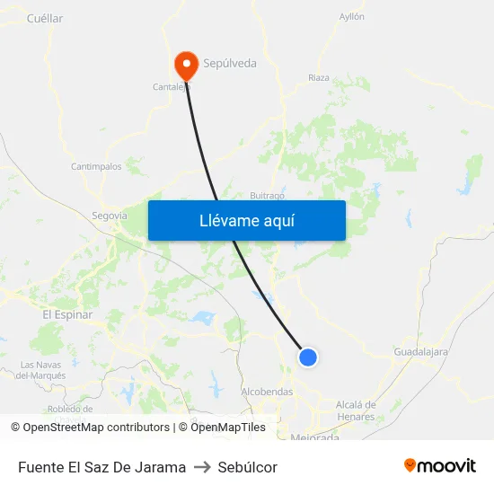 Fuente El Saz De Jarama to Sebúlcor map