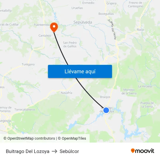 Buitrago Del Lozoya to Sebúlcor map