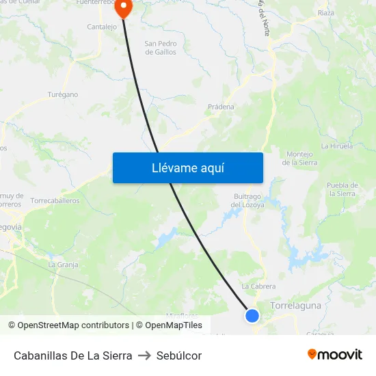 Cabanillas De La Sierra to Sebúlcor map