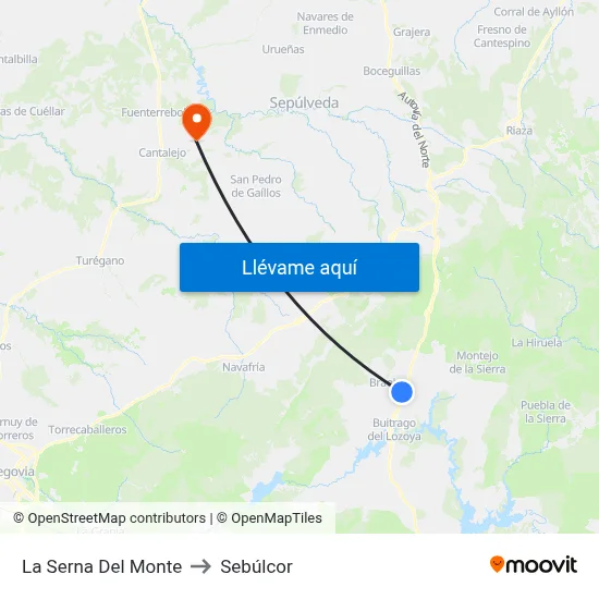 La Serna Del Monte to Sebúlcor map