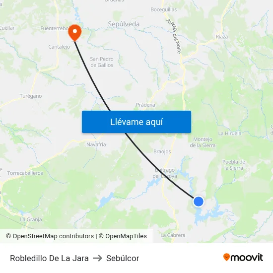 Robledillo De La Jara to Sebúlcor map