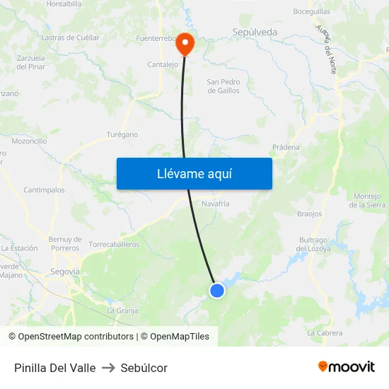 Pinilla Del Valle to Sebúlcor map
