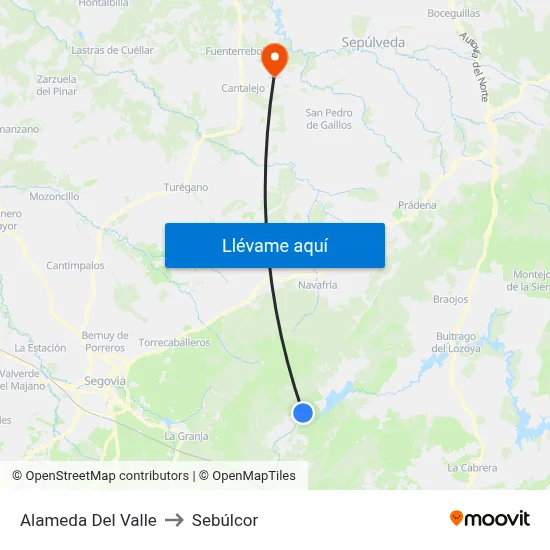 Alameda Del Valle to Sebúlcor map