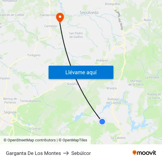 Garganta De Los Montes to Sebúlcor map