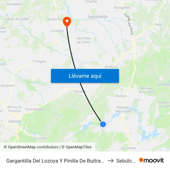 Gargantilla Del Lozoya Y Pinilla De Buitrago to Sebúlcor map