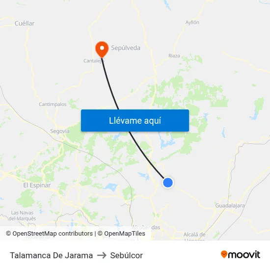 Talamanca De Jarama to Sebúlcor map