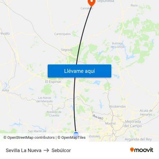Sevilla La Nueva to Sebúlcor map