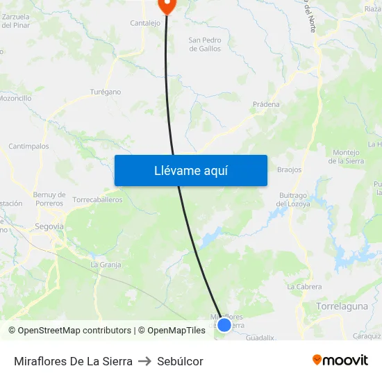 Miraflores De La Sierra to Sebúlcor map