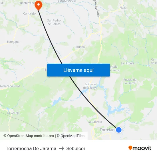 Torremocha De Jarama to Sebúlcor map