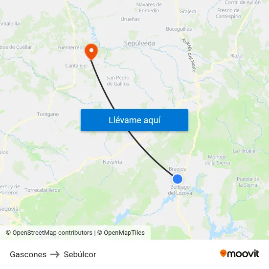 Gascones to Sebúlcor map