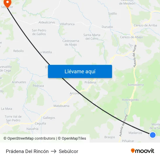 Prádena Del Rincón to Sebúlcor map