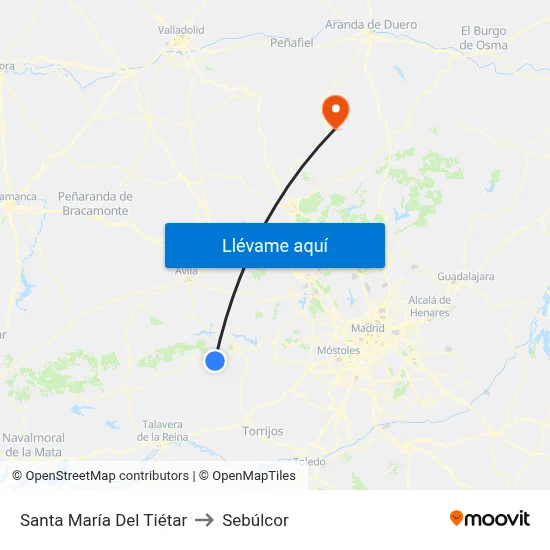 Santa María Del Tiétar to Sebúlcor map