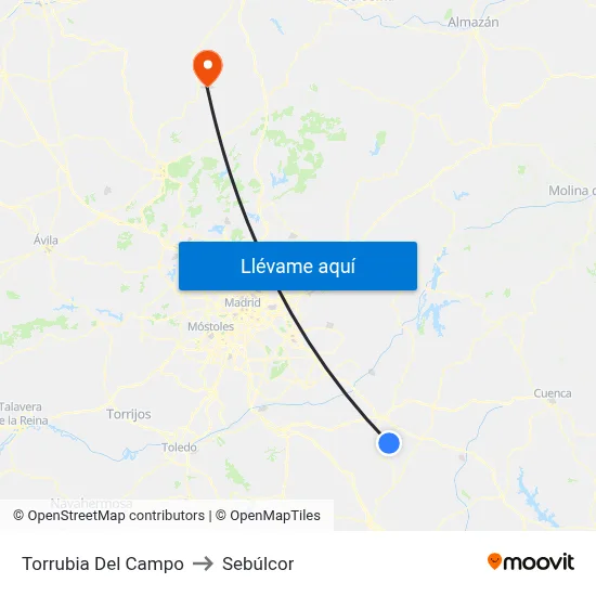 Torrubia Del Campo to Sebúlcor map