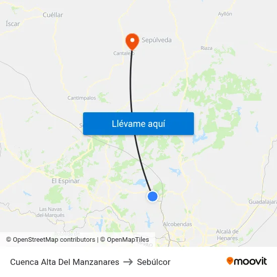 Cuenca Alta Del Manzanares to Sebúlcor map