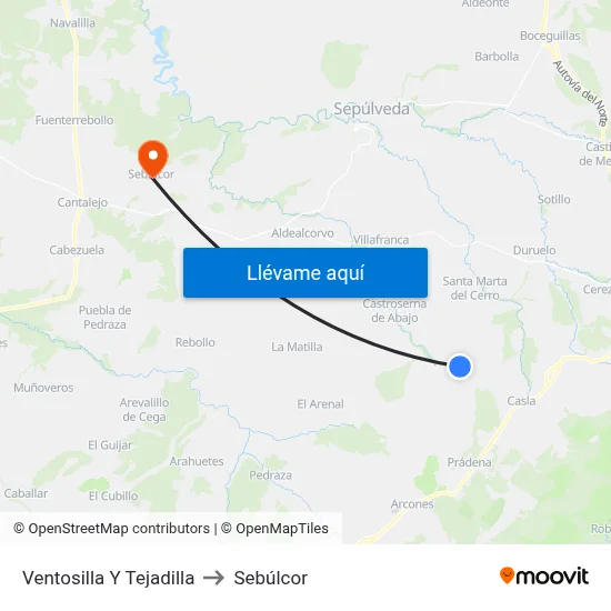 Ventosilla Y Tejadilla to Sebúlcor map