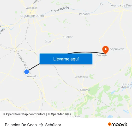 Palacios De Goda to Sebúlcor map