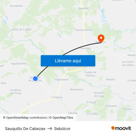 Sauquillo De Cabezas to Sebúlcor map