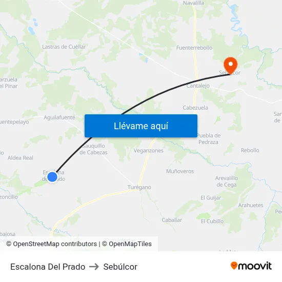 Escalona Del Prado to Sebúlcor map
