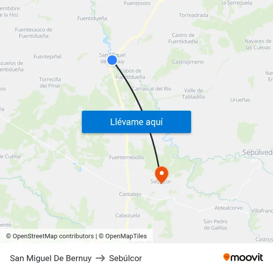 San Miguel De Bernuy to Sebúlcor map