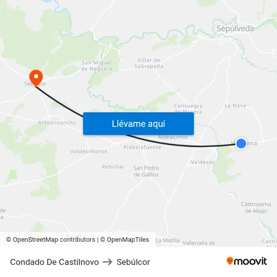 Condado De Castilnovo to Sebúlcor map
