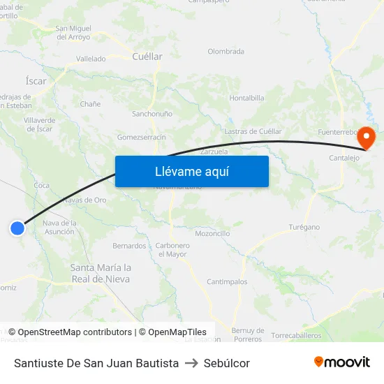 Santiuste De San Juan Bautista to Sebúlcor map